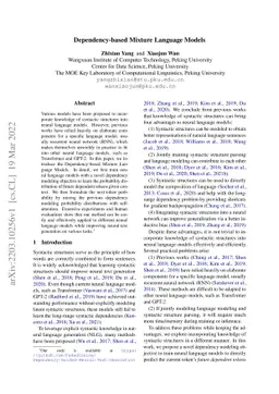 Dependency-based Mixture Language Models