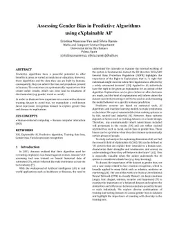 Assessing Gender Bias in Predictive Algorithms using eXplainable AI