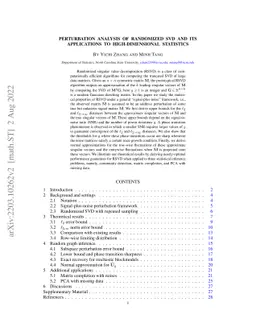 Perturbation Analysis of Randomized SVD and its Applications to Statistics