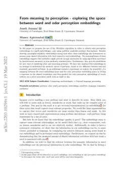 From meaning to perception -- exploring the space between word and odor
  perception embeddings