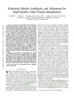 Exploring Motion Ambiguity and Alignment for High-Quality Video Frame
  Interpolation