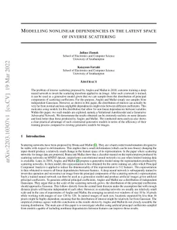 Modelling nonlinear dependencies in the latent space of inverse
  scattering