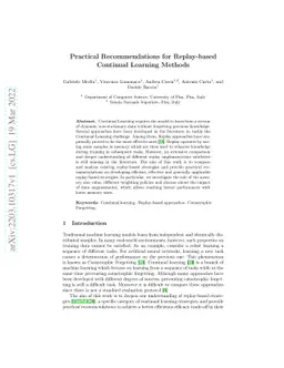 Practical Recommendations for Replay-based Continual Learning Methods