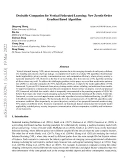 Desirable Companion for Vertical Federated Learning: New Zeroth-Order
  Gradient Based Algorithm