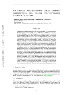 No Shifted Augmentations (NSA): compact distributions for robust
  self-supervised Anomaly Detection