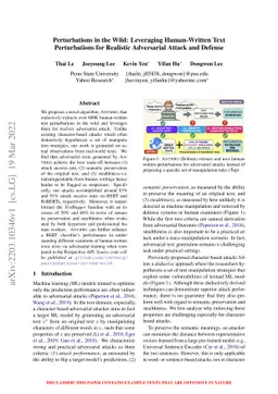 Perturbations in the Wild: Leveraging Human-Written Text Perturbations
  for Realistic Adversarial Attack and Defense