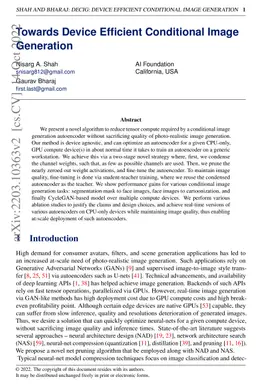 Towards Device Efficient Conditional Image Generation