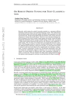 On Robust Prefix-Tuning for Text Classification