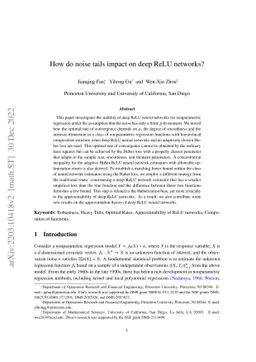How do noise tails impact on deep ReLU networks?
