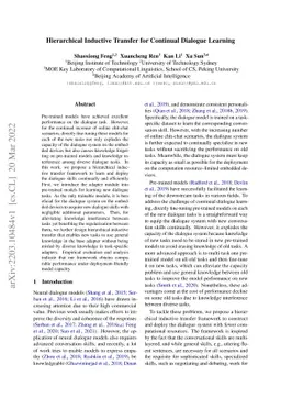 Hierarchical Inductive Transfer for Continual Dialogue Learning