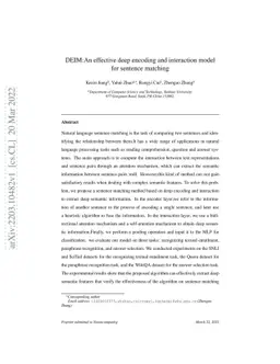 DEIM: An effective deep encoding and interaction model for sentence
  matching