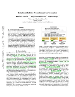 Entailment Relation Aware Paraphrase Generation