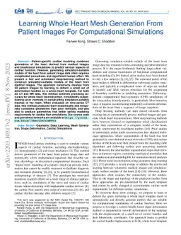Learning Whole Heart Mesh Generation From Patient Images For
  Computational Simulations