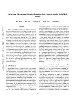 Variational Hierarchical Directed Bounding Box Construction for Solid
  Mesh Models