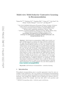 Multi-view Multi-behavior Contrastive Learning in Recommendation