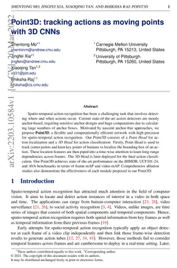 Point3D: tracking actions as moving points with 3D CNNs