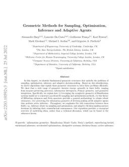 Geometric Methods for Sampling, Optimisation, Inference and Adaptive
  Agents