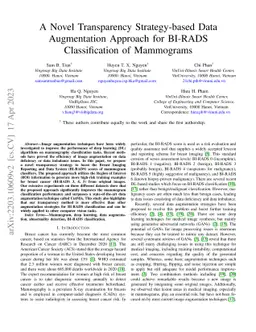 A Novel Transparency Strategy-based Data Augmentation Approach for
  BI-RADS Classification of Mammograms