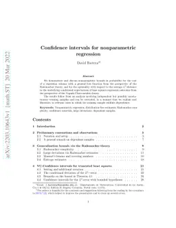 Confidence intervals for nonparametric regression