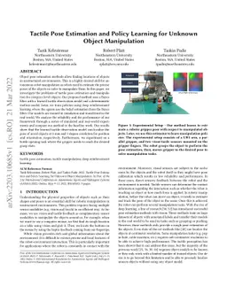 Tactile Pose Estimation and Policy Learning for Unknown Object
  Manipulation