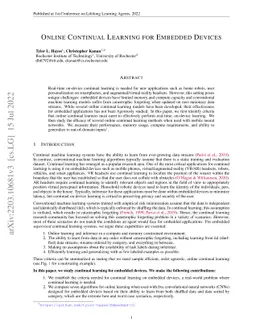 Online Continual Learning for Embedded Devices