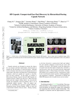 HP-Capsule: Unsupervised Face Part Discovery by Hierarchical Parsing
  Capsule Network