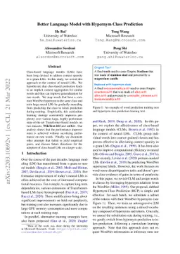 Better Language Model with Hypernym Class Prediction