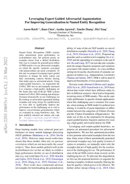 Leveraging Expert Guided Adversarial Augmentation For Improving
  Generalization in Named Entity Recognition