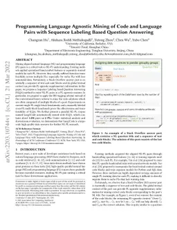 Programming Language Agnostic Mining of Code and Language Pairs with
  Sequence Labeling Based Question Answering