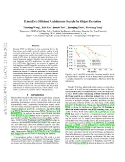 EAutoDet: Efficient Architecture Search for Object Detection