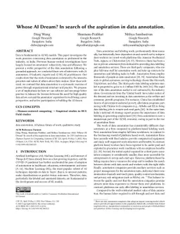 Whose AI Dream? In search of the aspiration in data annotation