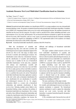 Academic Resource Text Level Multi-label Classification based on
  Attention