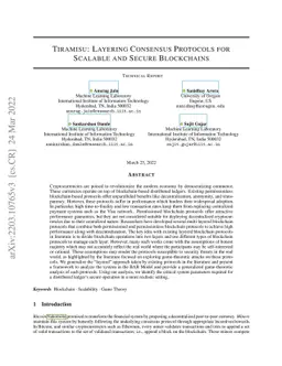 Tiramisu: Layering Consensus Protocols for Scalable and Secure
  Blockchains