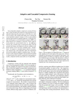 Adaptive and Cascaded Compressive Sensing