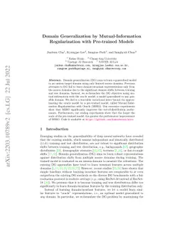 Domain Generalization by Mutual-Information Regularization with
  Pre-trained Models