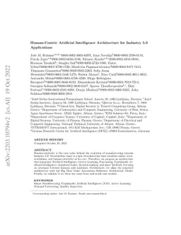 Human-Centric Artificial Intelligence Architecture for Industry 5.0
  Applications