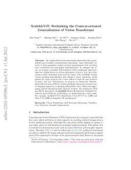 ScalableViT: Rethinking the Context-oriented Generalization of Vision
  Transformer