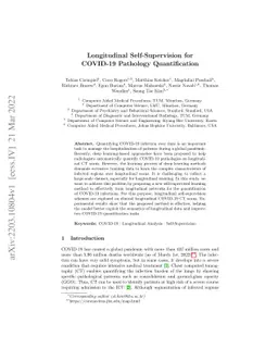 Longitudinal Self-Supervision for COVID-19 Pathology Quantification