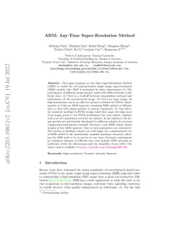 ARM: Any-Time Super-Resolution Method