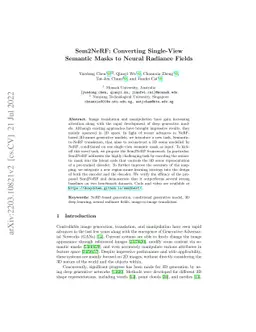 Sem2NeRF: Converting Single-View Semantic Masks to Neural Radiance
  Fields