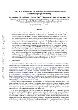 TCM-SD: A Benchmark for Probing Syndrome Differentiation via Natural
  Language Processing