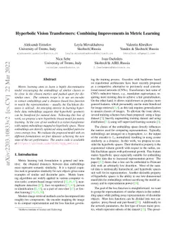 Hyperbolic Vision Transformers: Combining Improvements in Metric
  Learning