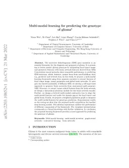 Multi-modal learning for predicting the genotype of glioma