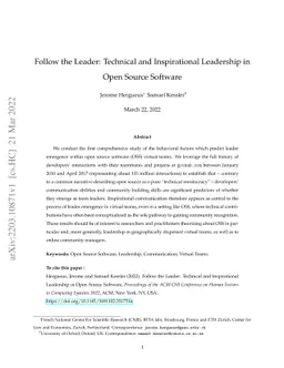 Follow the Leader: Technical and Inspirational Leadership in Open Source
  Software