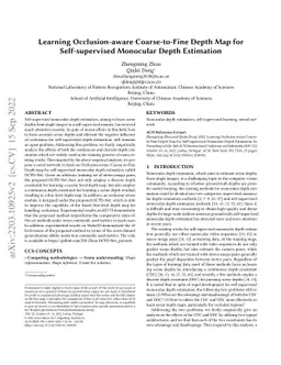 Learning Occlusion-Aware Coarse-to-Fine Depth Map for Self-supervised
  Monocular Depth Estimation