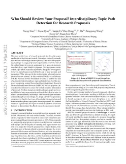 Who Should Review Your Proposal? Interdisciplinary Topic Path Detection
  for Research Proposals