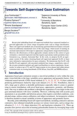 Towards Self-Supervised Gaze Estimation