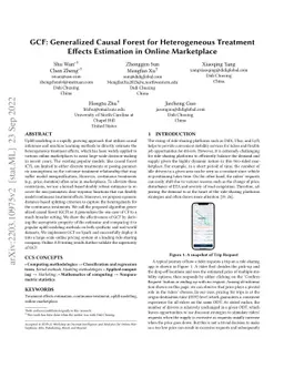GCF: Generalized Causal Forest for Heterogeneous Treatment Effect
  Estimation in Online Marketplace