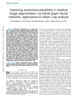 Improving anatomical plausibility in medical image segmentation via
  hybrid graph neural networks: applications to chest x-ray analysis