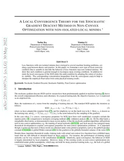 A Local Convergence Theory for the Stochastic Gradient Descent Method in
  Non-Convex Optimization With Non-isolated Local Minima
